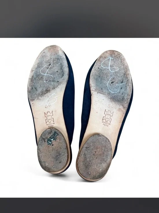 Huma Blanco Navy Blue Suede Mules - Picture 4 of 4